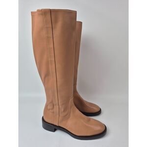 Stuart Weitzman Women's Tan Sadie II Lambskin Leather Knee High Boots Size 8 B